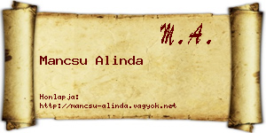 Mancsu Alinda névjegykártya